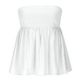 thumbnail image 7 of Vmvidoty Women's Tube Tops Ruffle Hem Sleeveless Peplum Bandeau Strappy Cami Tank Top White S, 7 of 7
