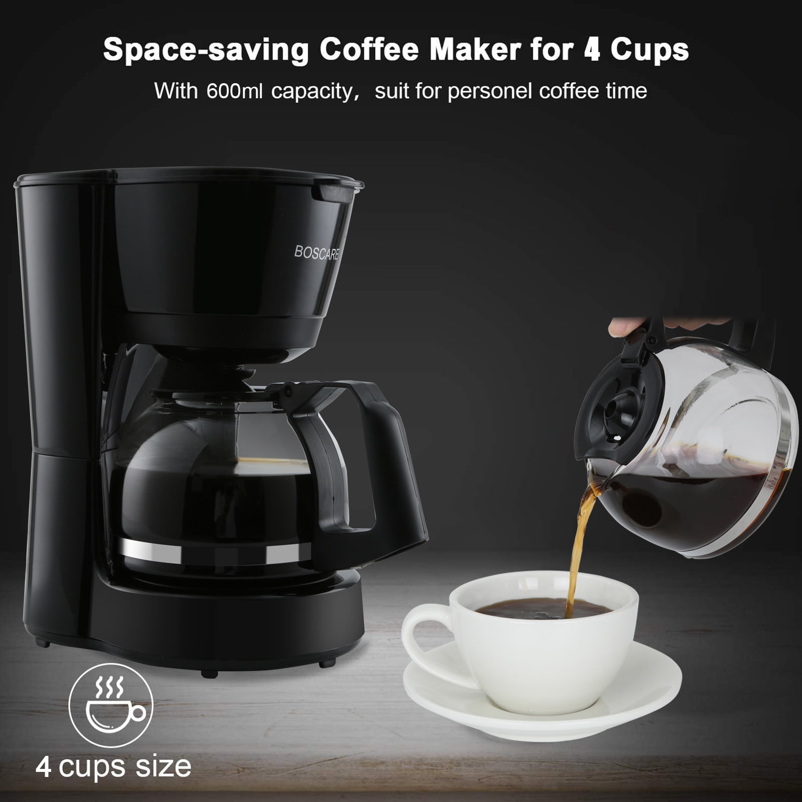 Buy Drip Coffee Maker, 5 Cup Programmable Brew Coffee Machine 3.0