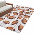 thumbnail image 2 of Area Rug 48×72in, Rugby Helmet Buffalo Plaid Floor Carpet Living Room Rug, Ball Seamless Wood Plank Non-Slip Welcome Mat Indoor Rugs for Bedroom Dining Room, 2 of 9