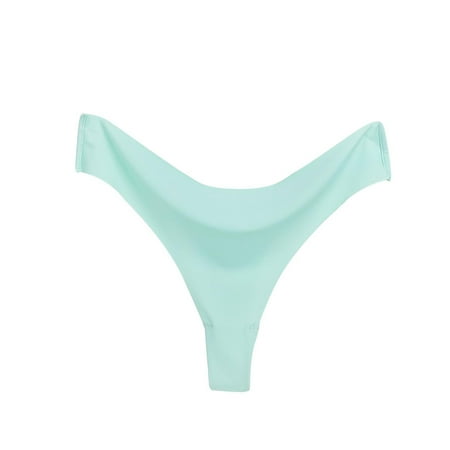 

Knosfe Women s Seamless Ice Silk Underwear Low Rise Panties Breathable Soft Stretch Thong Sexy G-string M