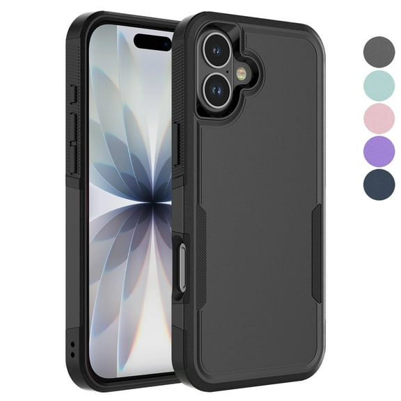 For iphone 17 Case, Ebizware Heavy Duty Rugged Shockproof Phone Case [Military Grade Drop Tested] Dual Layer Full Body Protective Bumper for Apple iphone 17 Cover - Black