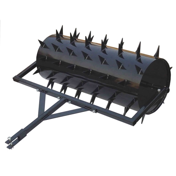 Yard Tuff 48 Inch Wide Drum Spike Aerator with Pin Style Hitch, Black
