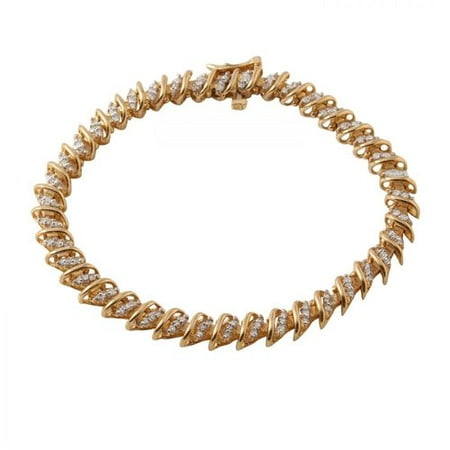 Ladies 1 Carat Diamond 10k Yellow Gold Bracelet