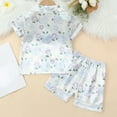 thumbnail image 4 of Posijego Little Girls Silk Satin Pajama Set Short Sleeve 2 Piece Button down Shirt and Shorts Sleepwear Sets, 4 of 7