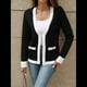 thumbnail image 5 of Suéter Tipo Cárdigan Abierto con Ribete para Mujer, Cárdigan de Punto de Larga, Informal, para Otoño e Invierno Negro XL, 5 of 10