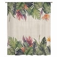 thumbnail image 2 of Palm Leaves Sheer Curtains 54 Inches Long, Summer Botanical Tropical Plants Rustic Light Filering Curtains, Breathable Simi Curtain Privacy Drapes for Kitchen Bathroom Nursery Small Window Treatment, 2 of 9