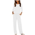 thumbnail image 2 of Ayolanni 2 Piece Pajamas for Women Set Soft Long Sleeve Tops and Long Pants Pjs Solid Silky Homewear Loungewear Sleepwear Sets XL, 2 of 8