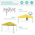 thumbnail image 3 of Best Choice Products 10x10ft Easy Setup Pop Up Canopy w/ 1-Button Setup, Wheeled Case, 4 Weight Bags - Yellow, 3 of 10