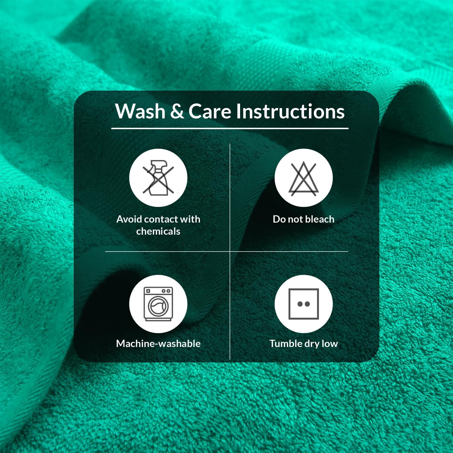 Infinitee Xclusives Premium Green Bath Towels - Pack of 4 - 27 x 54 inches