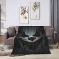 thumbnail image 6 of DouZhe Ultra-Soft Micro Fleece Lightweight Flannel Bed Blanket, Horror Scary Clown Terror Print Cozy Warm Throw Blankets, 60"x50", 6 of 7