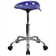 thumbnail image 3 of Scranton & Co Tabouret de Bar Réglable avec Base Chromée en Bleu Profond, 3 of 4