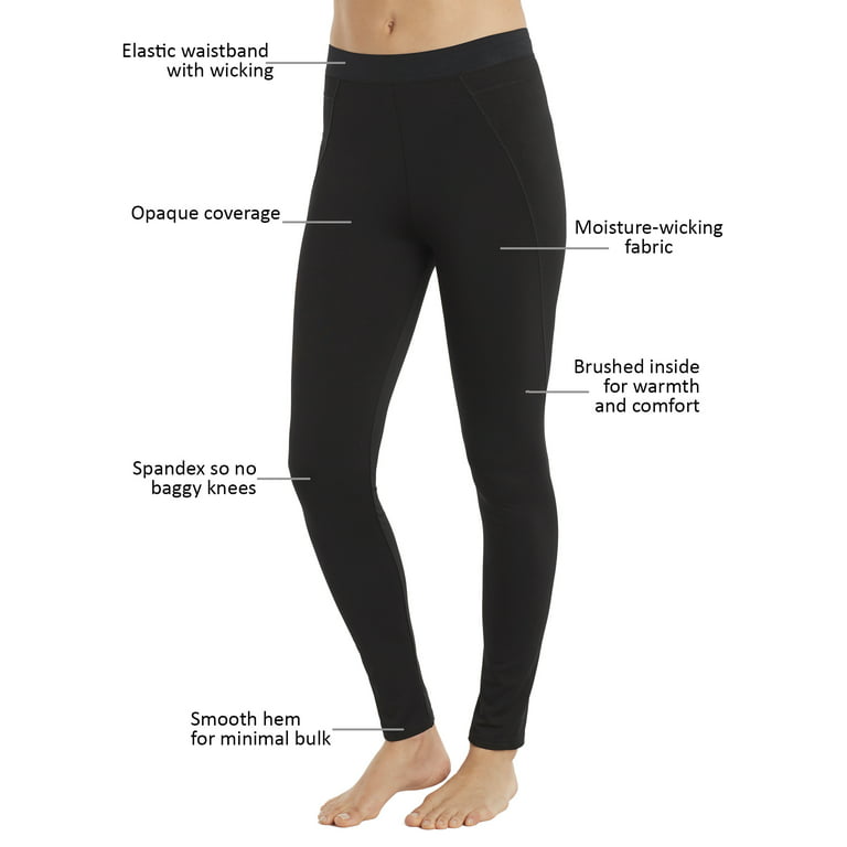 ClimateRight by Cuddl Duds Women's and Women's Plus Plush Warmth Long  Underwear Legging 