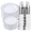 Silver, variant on Goodluck 350 Piece Silver Plastic Dinnerware Set for 50 Guests, Fancy Disposable Plates for Party, Include: 50 Dinner Plates, 50 Dessert Plates, 50 Pre Rolled Napkins with Silver Silverware, 50 Cups