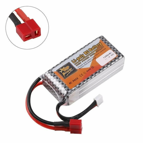 LiteBee 11.1V 1500mAh LiPo Battery 40C 3S Deans T Plug for RC Car Auto Truck Replacement