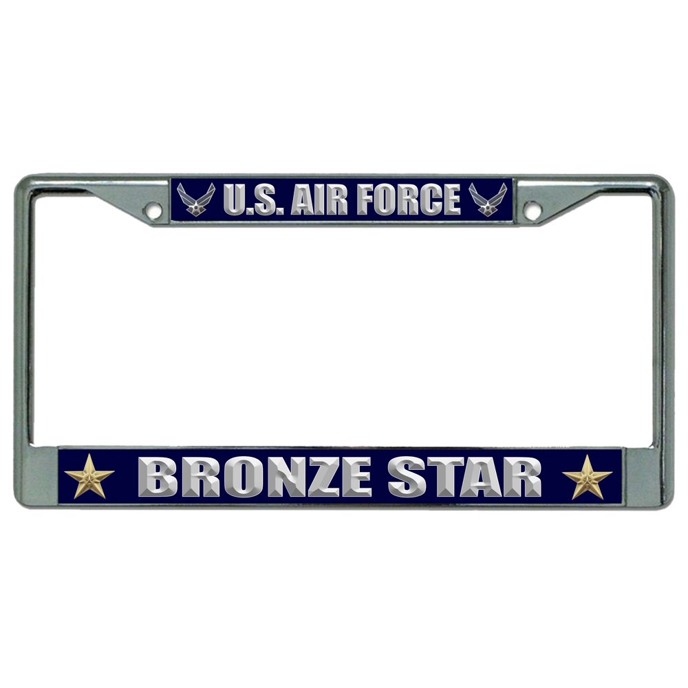 U.S. Air Force Bronze Star Chrome License Plate Frame