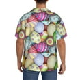 thumbnail image 3 of Yiaed Colorful Easter Eggs Print Mens Casual Wrinkle Free Shirts Short Sleeve Button Down Summer Stretch Dress Shirt-4X-Large, 3 of 5