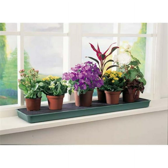 Tierra Garden 22.5 x 15 x 2 Inch Rectangular Green Plastic Tray with Self-Watering