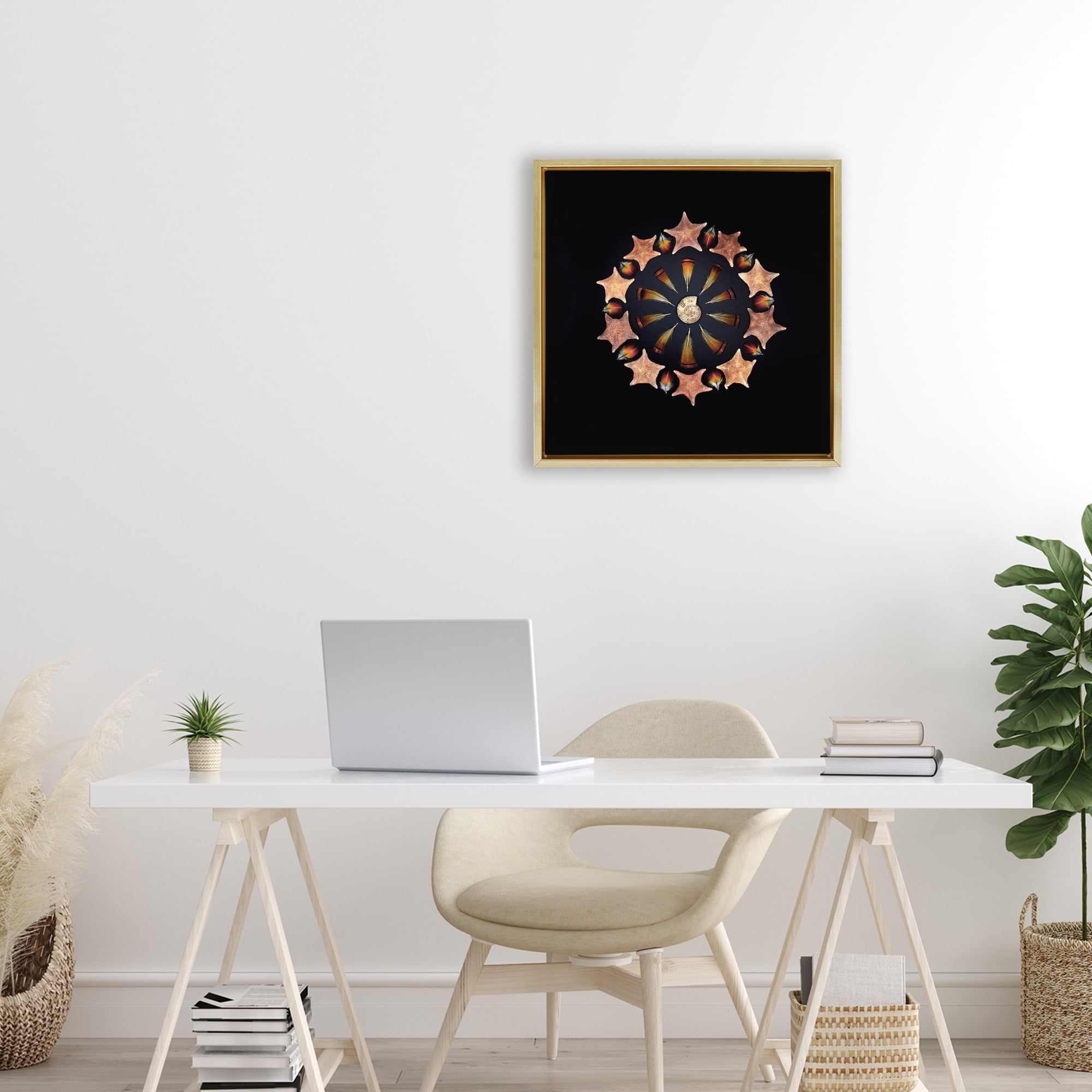 Stupell Industries Nautical Nature Arrangement Gold Framed Floater Canvas Wall Art, design by Beth Adoette