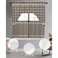 thumbnail image 2 of Country Star Plaid Swag Kitchen Curtains Sets for Windows 24 Inch Length, Black Retro American Farm Barn Berry Short Window Curtain Panels Swags Valances and Tiers 3 Piece Set for Cafe/Dining Room, 2 of 5