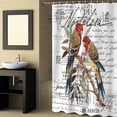 thumbnail image 2 of Fabric Shower Curtain, Parrot Design Postmark Envelope Pattern Shower Curtains with 12 Hooks Waterproof Machine Washable Bath Curtains for Bathroom, 54 x 78in, 2 of 6