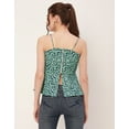 thumbnail image 4 of Moomaya Printed Peplum Tops For Women, Noodle Strap Blouse Top W/ Styles Back, 4 of 9
