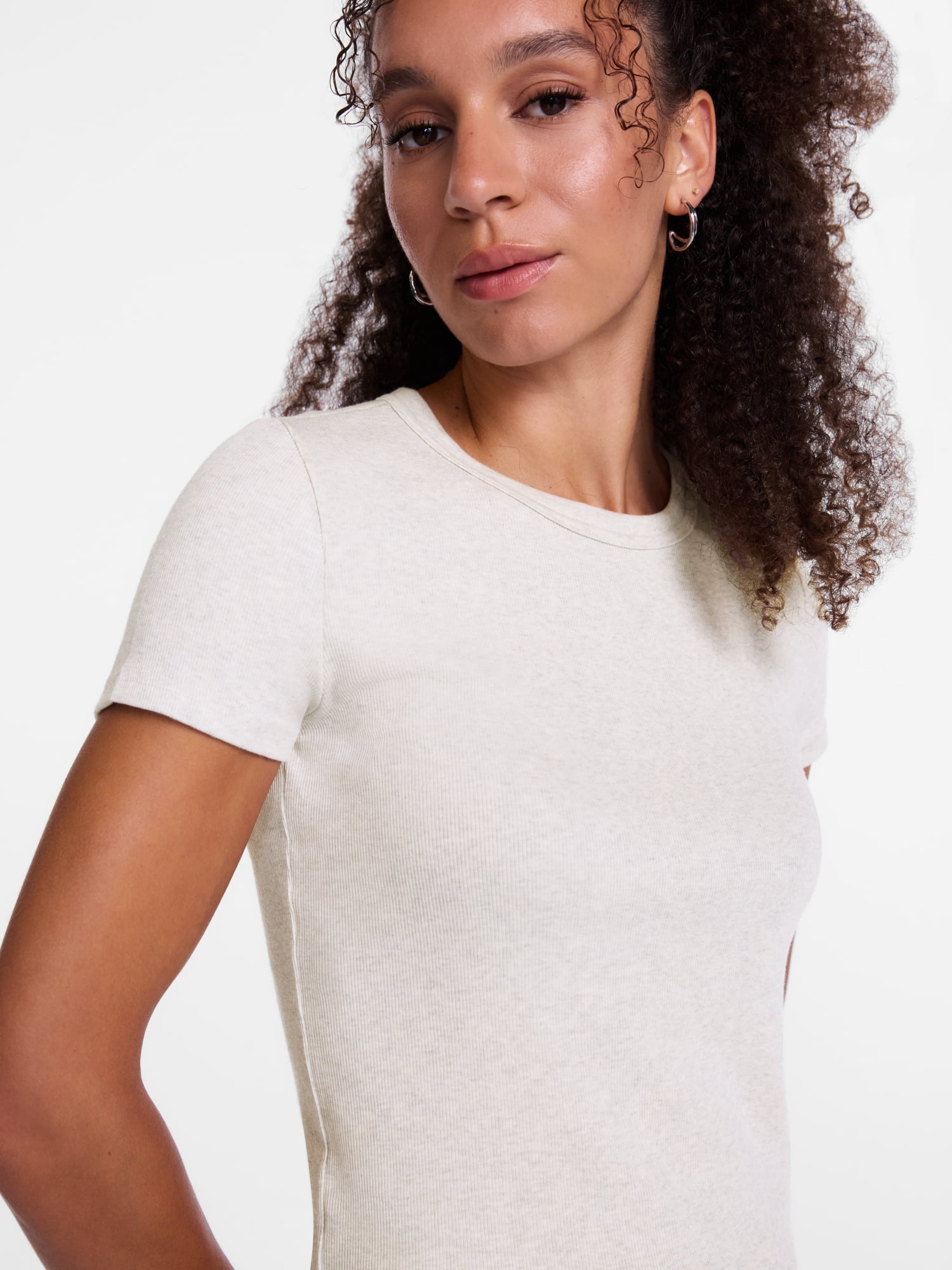 Scenario Women's Rib Tee with Short Sleeves, Sizes XS-XXXL