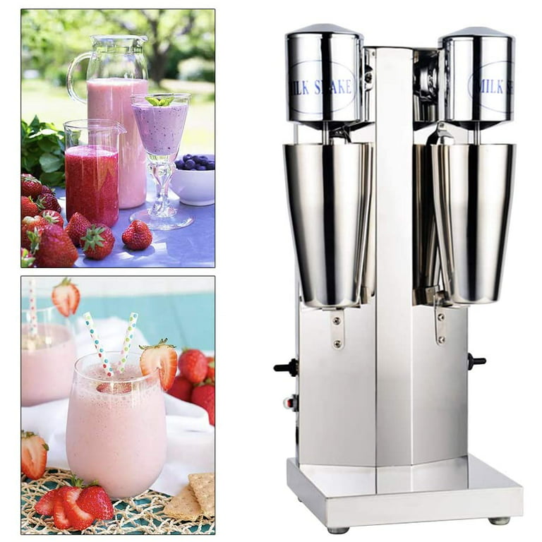 Oukaning Double Head Commercial Milk Shaker Machine Stainless Steel Drink  Mixer 110V 