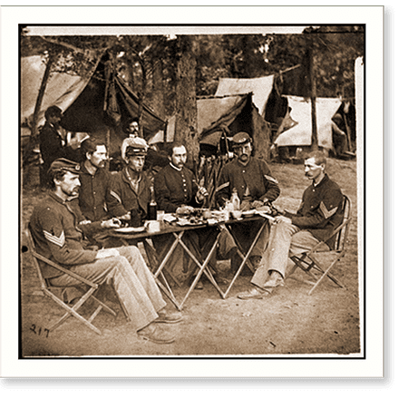 Historic Print, Bealeton Va. Noncommissioned officers mess of Co. D 93d New York Infantry, 16" x 20"