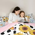 thumbnail image 4 of Manfei Colorful Butterfly 7 Pieces Bedding Comforter Set,Floral Sunflower Full Bedding Set Lightweight,Cow Print Fitted Sheet Flat Sheet,Lightweight Cartoon Room Decoration,Reversible, 4 of 7