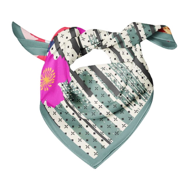 Bimba Womens Rectangular Printed Cotton Voile Scarf Neck Head Wrap-40 x 80 Inches