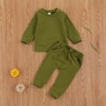 thumbnail image 2 of 0-24M Newborn Baby Boys Girls Autumn Candy Color Sweatshirts Tops+Pants Cotton Casual Tracksuits, 2 of 7