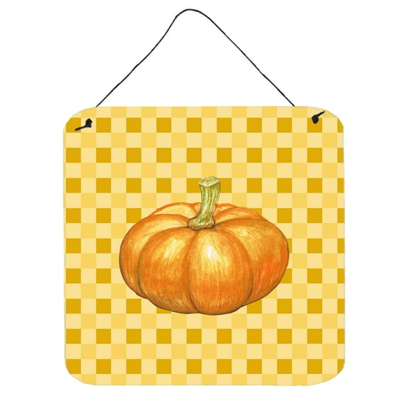 Carolines Treasures BB7209DS66 Pumpkin on Basketweave Wall or Door Hanging Prints 6x6 multicolor
