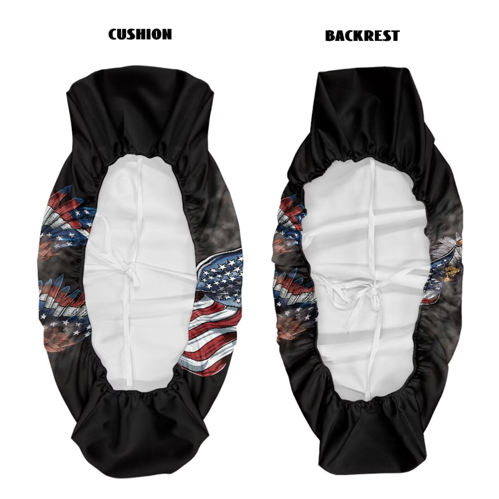 Yuyamidu American Flag Patriotic Mule Bench Seat Cover Compatible with Kawasaki Mule 4010 4x4 FE 2025 2023 2022 2021 / Kawasaki Mule 4010 4x4 SE 2018 2017 2016, Eagle UTV Seat Cover Accessories
