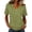 20# Army Green, variant on Women's Leopard Print V Neck T-Shirt Casual Short Sleeve Curved Hem Regular Fit Summer Tee Top for Daily Wear Army Green L