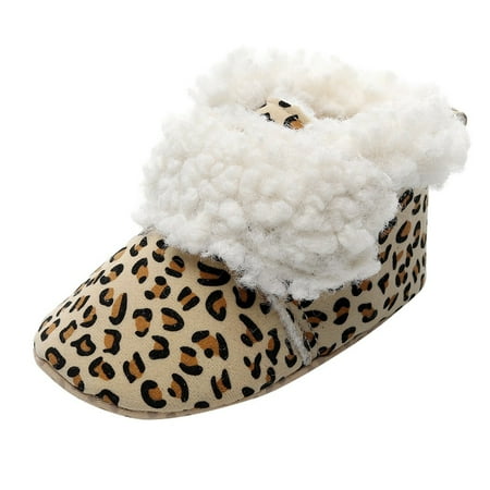 

Yinguo Winter Toddler Kids Baby Girls Boys Cute Leopard Warm Boots Booties Shoes Yellow 13