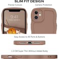 thumbnail image 2 of for iPhone 11 Case 6.1-Inch, Soft Silicone Gel Rubber Phone Cover, Cute Curly Wave Frame Shape Slim TPU Bumper Women Girls Men Shockproof Protective Case, Khaki/Brown, 2 of 17