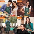 thumbnail image 6 of Dark Green Christmas Tree Pattern Apron-Garden Aprons for Women with Pockets-Cotton Linen Waterproof Kitchen Cooking Gardening Aprons Adjustable for Kitchen,Cooking,BBQ and Salon 33"x27", 6 of 7