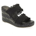 thumbnail image 3 of Cecelia New York Lady Zara Platform Sandals Women Slip On Open Toe Heel Wedge Sandal (Black, 10), 3 of 7