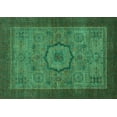 thumbnail image 1 of Ahgly Company Machine Washable Indoor Rectangle Abstract Turquoise Blue Modern Area Rugs, 7' x 10', 1 of 4