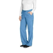 Grey's Anatomy Women's 4245 Junior Fit 4-Pocket Elastic Back Scrub Pants, Ciel Blue, X-Small/Tall