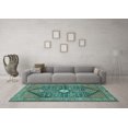 thumbnail image 3 of Ahgly Company Machine Washable Indoor Square Persian Turquoise Blue Traditional Area Rugs, 8' Square, 3 of 4