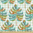thumbnail image 2 of Ambesonne Tropical Fabric by the Yard Upholstery, Colorful Monstera Leaves, 5 Yards, White and Multicolor, 2 of 5