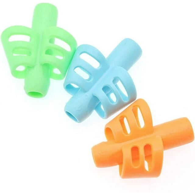 Pencil Grips, 3 pcs Adorable Ring Pencil Grips Eco-friendly Soft Silicone Pencil Holders Writing Posture Correction Finger Grip for Kids Pre