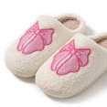 thumbnail image 3 of Pantuflas Con Lazo Esponjoso Lindas Casa Antideslizantes Cómodas para Interior, 3 of 9