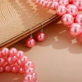 thumbnail image 5 of 1920s Vintage Layered Simulated Pearl Necklace Earrings Bracelet Set Statement Flapper Accessories for Women (Pink), 5 of 6