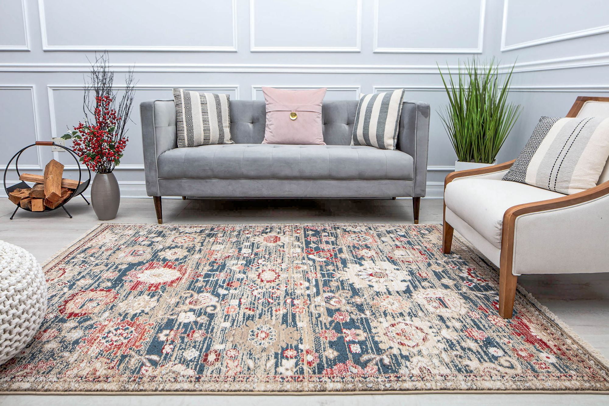Stratford AM10A Antiqued Bronze Abstract Vintage Beige Area Rug, 2'6" x 8'