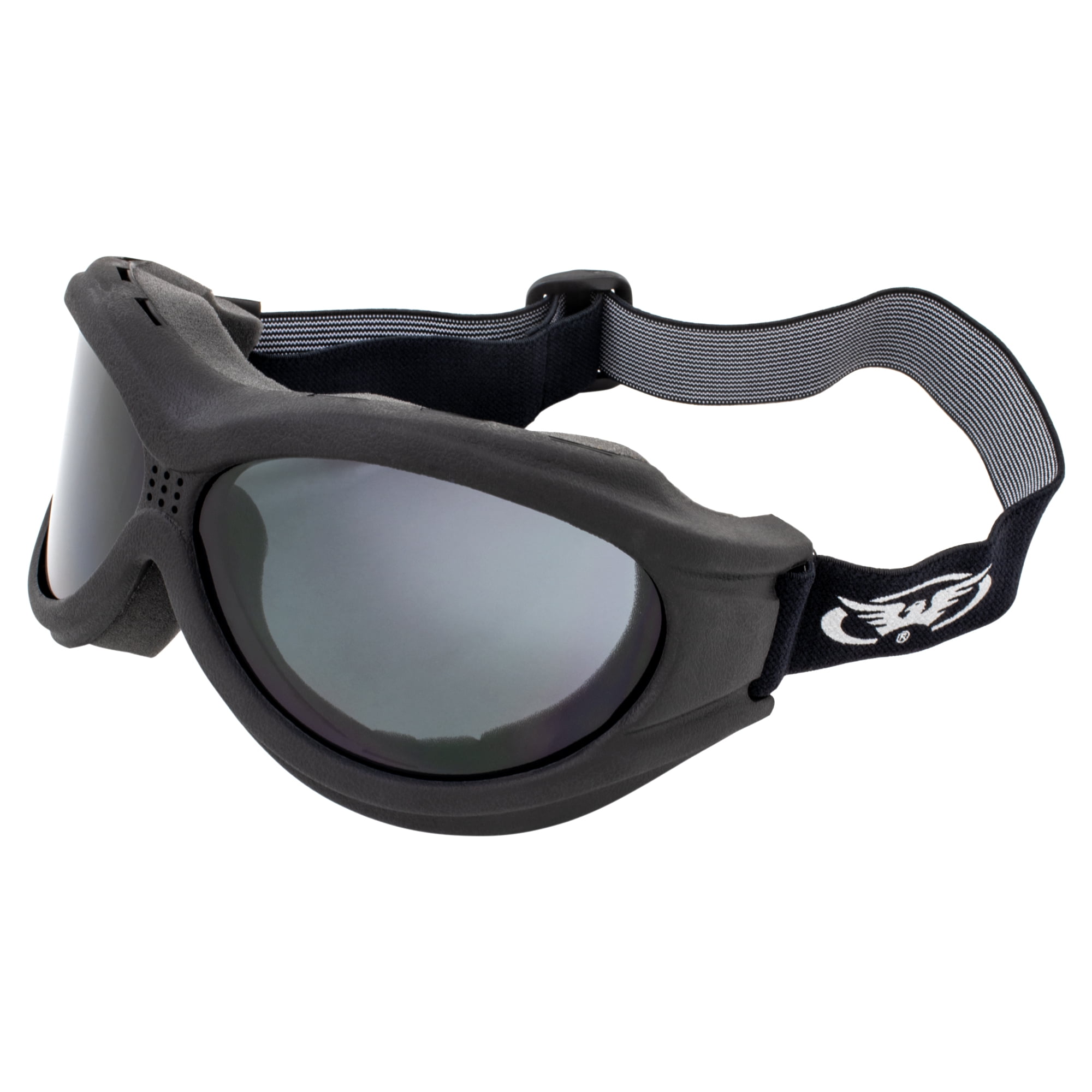 Phoenix OTG Motorcycle Goggles Black w/ 3 Anti-Fog ANSI Lenses Fit Over Glasses 