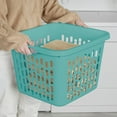 thumbnail image 5 of Sterilite Small 1.5 Bushel Square Plastic Laundry Basket with 2 Comfort Grip Handles, Teal, Adult, 5 of 9