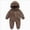 A85--Brown, variant on 6-9 Months Newborn One-Piece Jumpsuit Newborn Infant Baby Girl Boy Cute Solid Long Sleeves Cartoon Ear Fleece Footed Hooded Zipper Romper Warm Jumpsuit Outfits Navy Newborn Gift