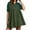 Army Green new1, variant on Summer Dresses for Women Babydolls Dresses Oversized Casual Short Sleeve Color Block Collared V Neck Button Henley Flowy Shirt Mini Dress